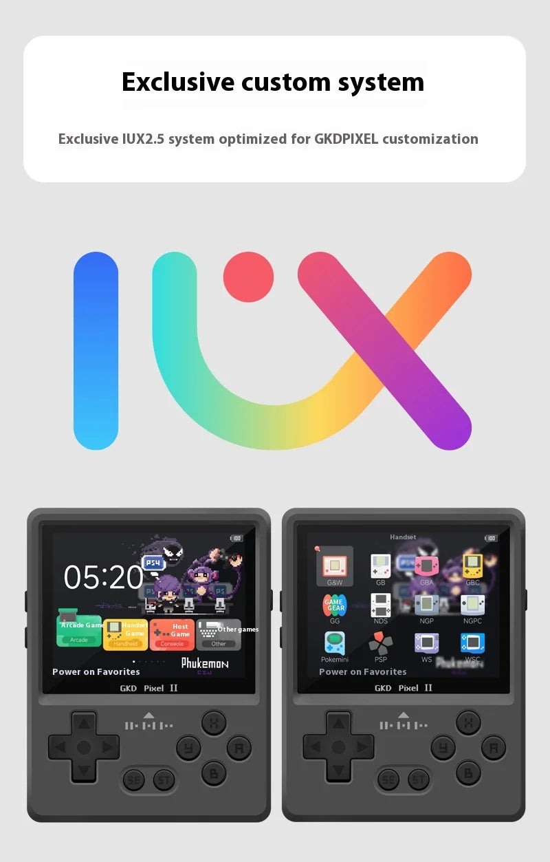 Gkd Pixel 2 Handheld Game Console Portable Retro Nostalgia Game Console Arcade Game Full Metal Body Cnc Gamer Customized Gift SS69