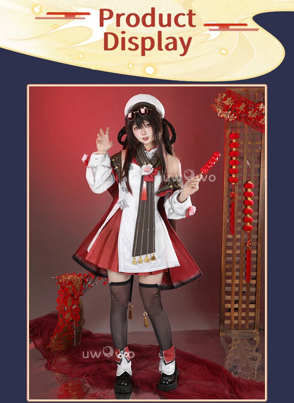 UWOWO Hutao Cosplay Collab Series: Game Genshin impact Hutao Cherries Snow Laden outfit Lantern Rite Cosplay Costume