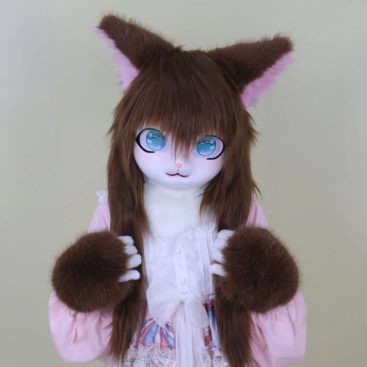SS69 Animal Cosplay Mask, Polyester Furry Kigurumi Head for Costume Parties