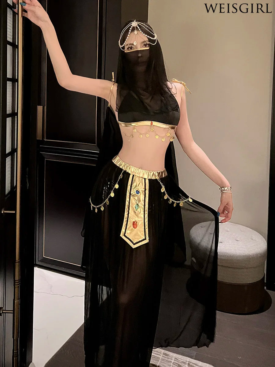 Belly Dance Costume Women's Sexy Arabian Princess Costume Fancy Indian Dance Embroider Bollywoods Jasmine Dress Egyptian Queen