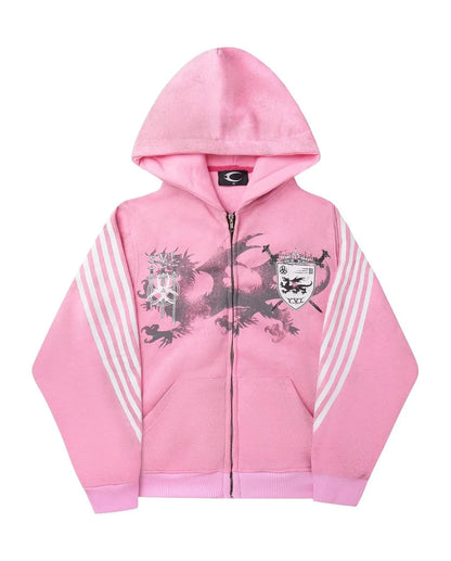 Winter Street Trendsetters Wear Long Sleeved Hoodies, Dark Gothic High Street Printed Clothes, Streetwear Oversized Sweatshirts SS69 18.69 pink / M