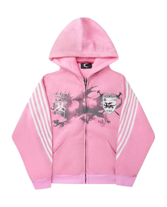 Winter Street Trendsetters Wear Long Sleeved Hoodies, Dark Gothic High Street Printed Clothes, Streetwear Oversized Sweatshirts SS69 18.69 pink / M