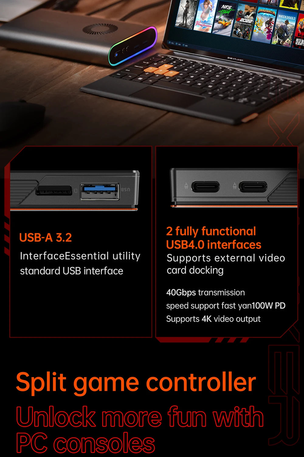 OneXPlayer X1 PRO AMD Ryzen AI 9 HX 370 /8840U PC Game Console 3 IN 1 Laptop Tablet 10.95 Inch 120 Hz AI CPU Computer Controller SS69