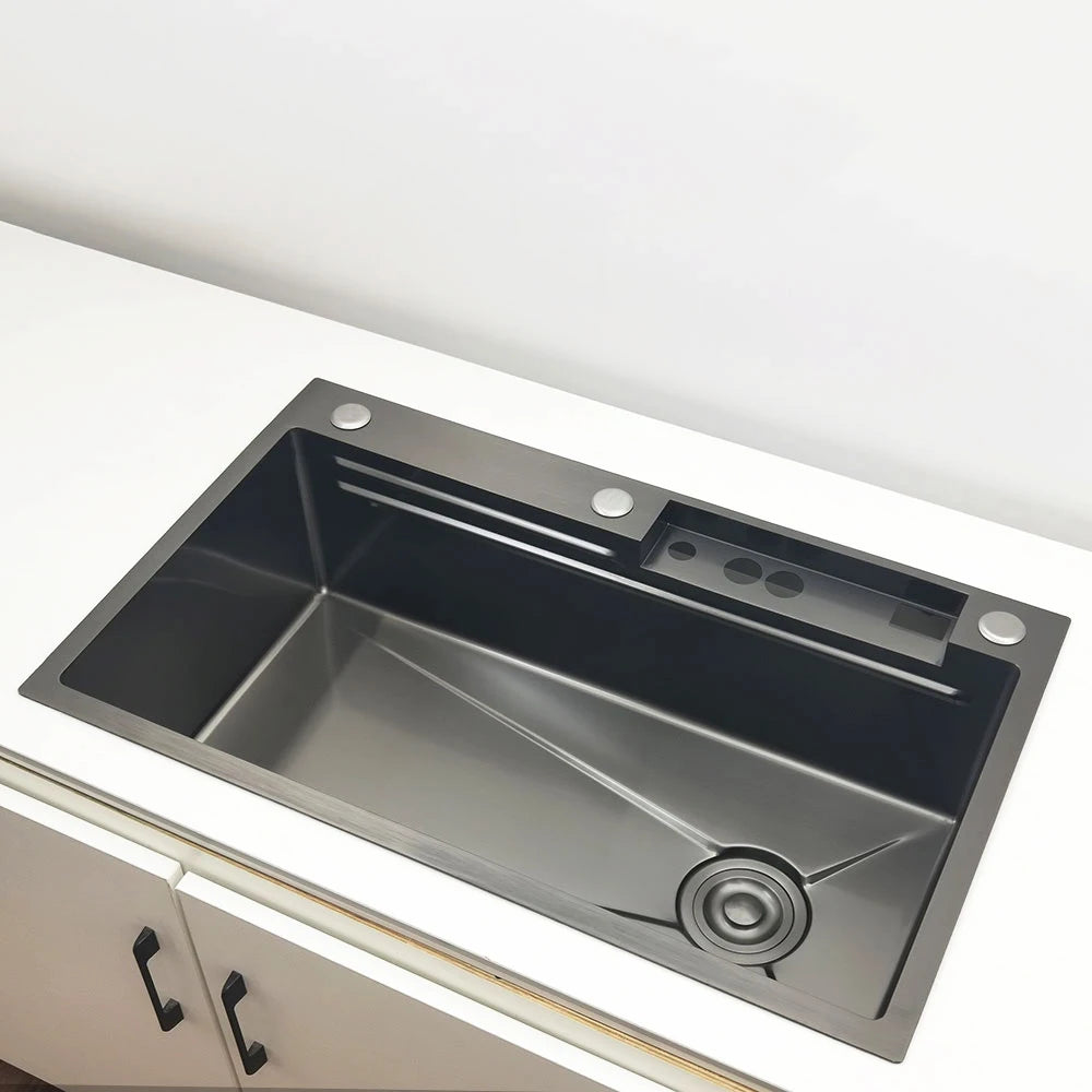 CKWS 304 Stainless Steel Waterfall Kitchen Sink with LED Display
