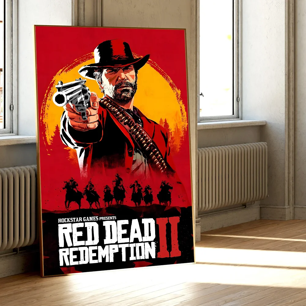 Red Dead Redemption 2 Wall Poster, Waterproof Adhesive PP Paper Art Print