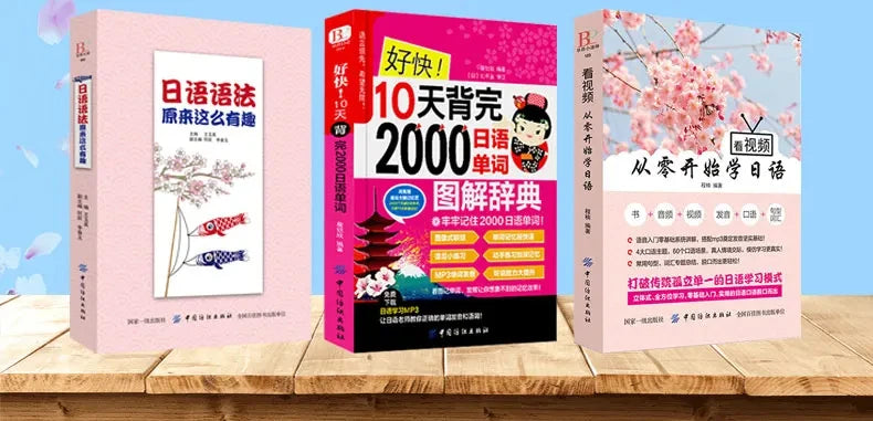 3pcs/set Japanese Learning Book Lntroductory Self-study Standard Japanese Elementary Education Course Japanese Word Grammar Book SS69