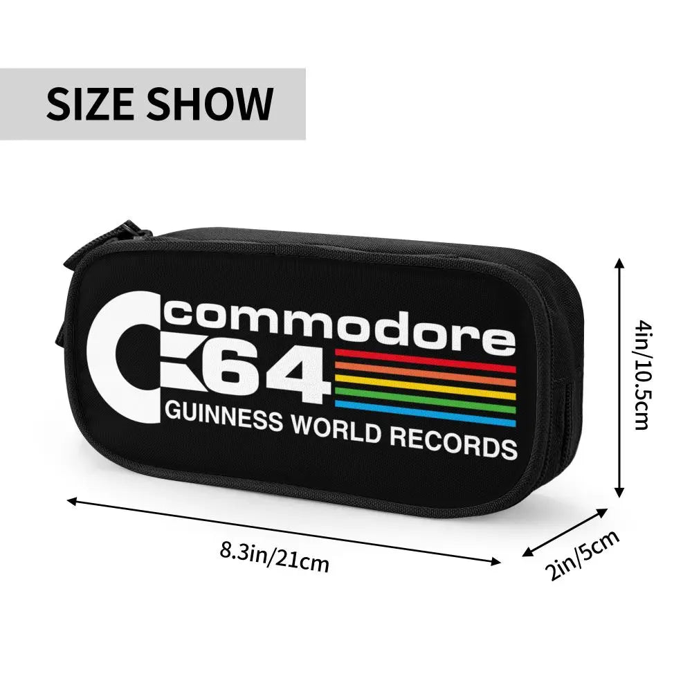 Custom Kawaii Retro Commodore 64 Pencil Case for Girls Boys C64 Amiga Computer Large Capacity Pen Box Bag Stationery SS69