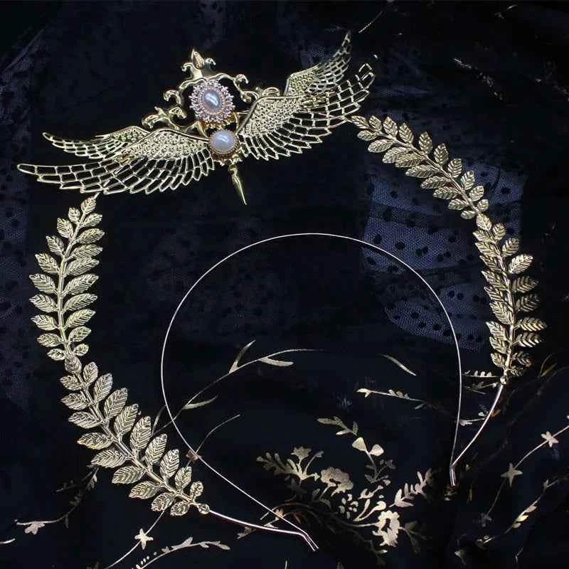 Angel Virgin Mary Baroque Gold Halo Goddess Headpiece Lolita Vintage KC Headband Tiara Headwear Accessories