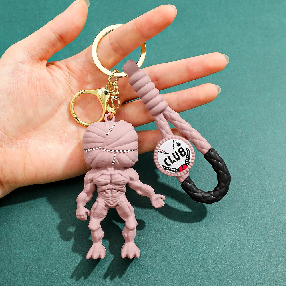 2026 New Fashion Bag Accessories The Horror TV Keychain Mike Will Demogorgon With Strings Rope For Female Children Birthday Gift