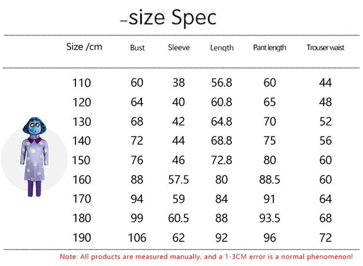 Inside Out Joy Cosplay Costume Unisex Polyester Jumpsuit for Halloween
