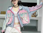 Womens Spring New 2026 Splicing Hooded Retro Denim Jacket Fashion Short Loose Versatile Zipper Long Sleeve Street Jackets
