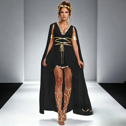 Greek Roman Goddess Dress Flowing White Toga Robe Halloween Cosplay Costume for Stage Performance and Party