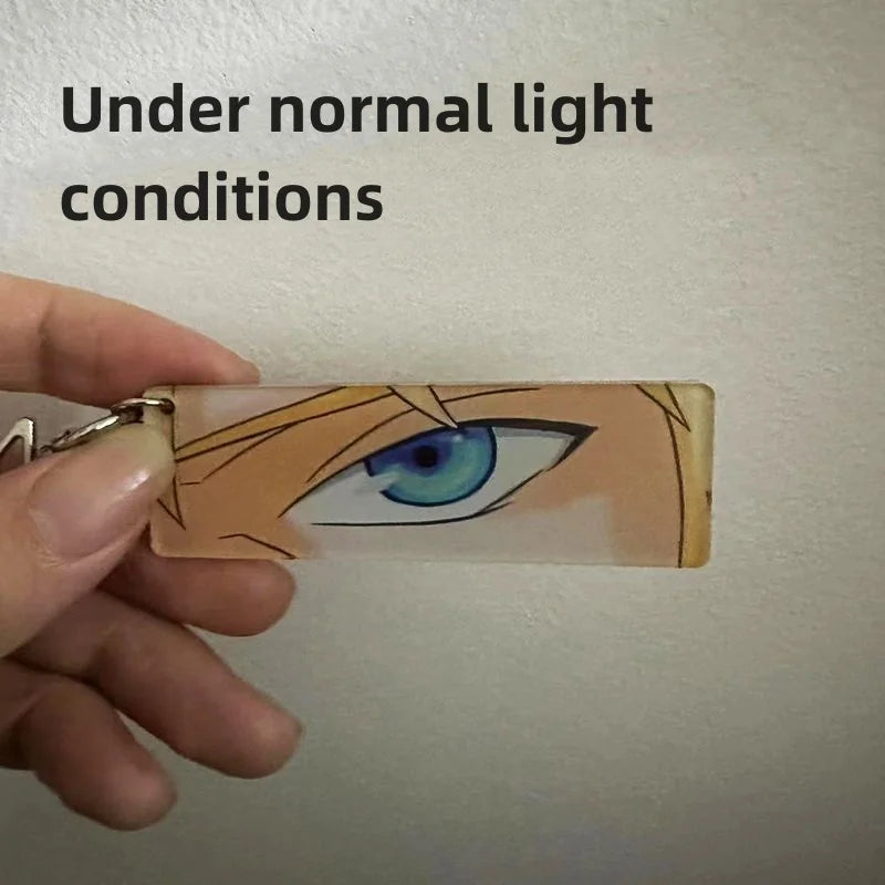 Naruto Keychain Acrylic Sunlight Uchiha Itachi Shining Eyes Rectangular Double Sided Pattern New Backpack Pendant Christmas Gift SS69