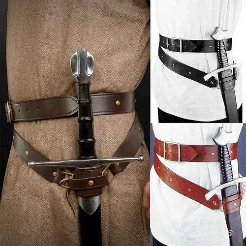 SS69 Medieval Renaissance Sword Holder Adjustable PU Leather Waist Belt