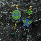 Anime JoJo Bizarre Adventure Drop Earrings Cosplay Props JOJO Kakyoin Noriaki Butterfly Cherry Earrings Ear Clip Jewelry Gift