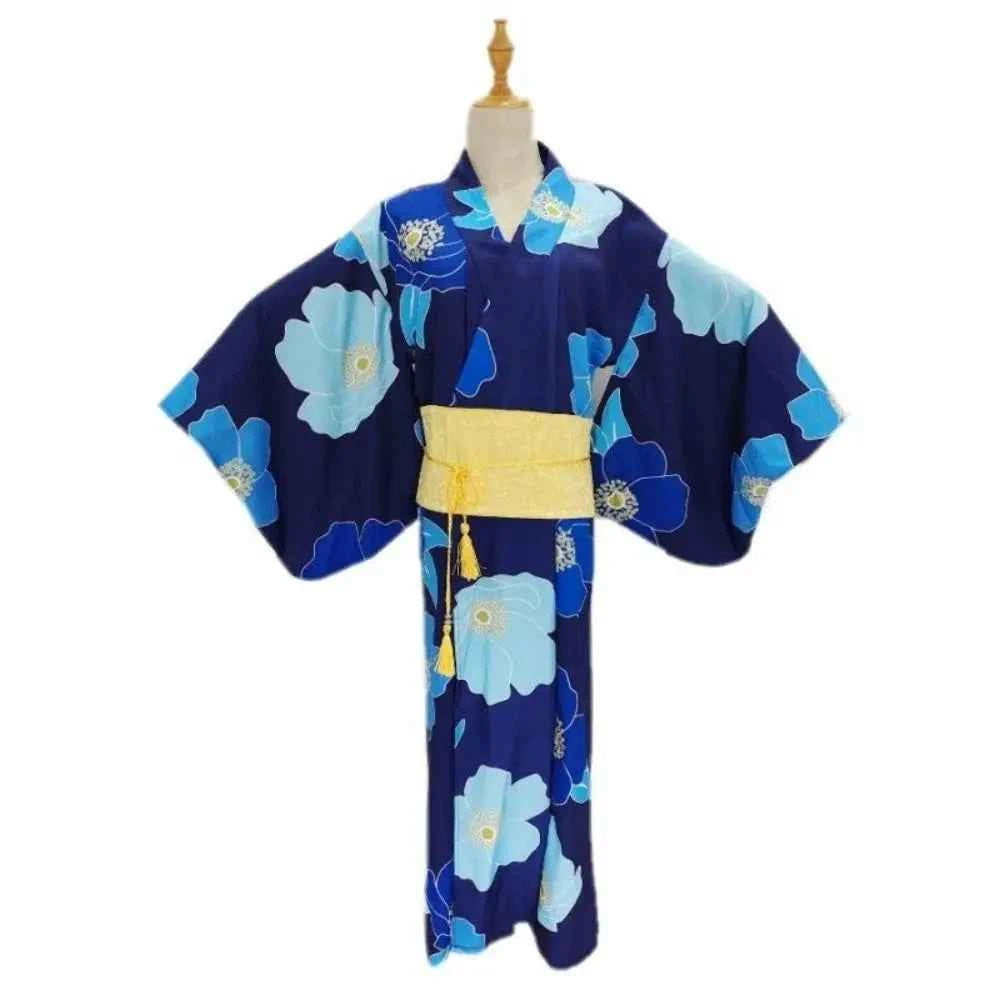 Printed Floral Traditional Japanese Kimono Elegance Asian Sakura Girl Kimono Dress Japanese Style New