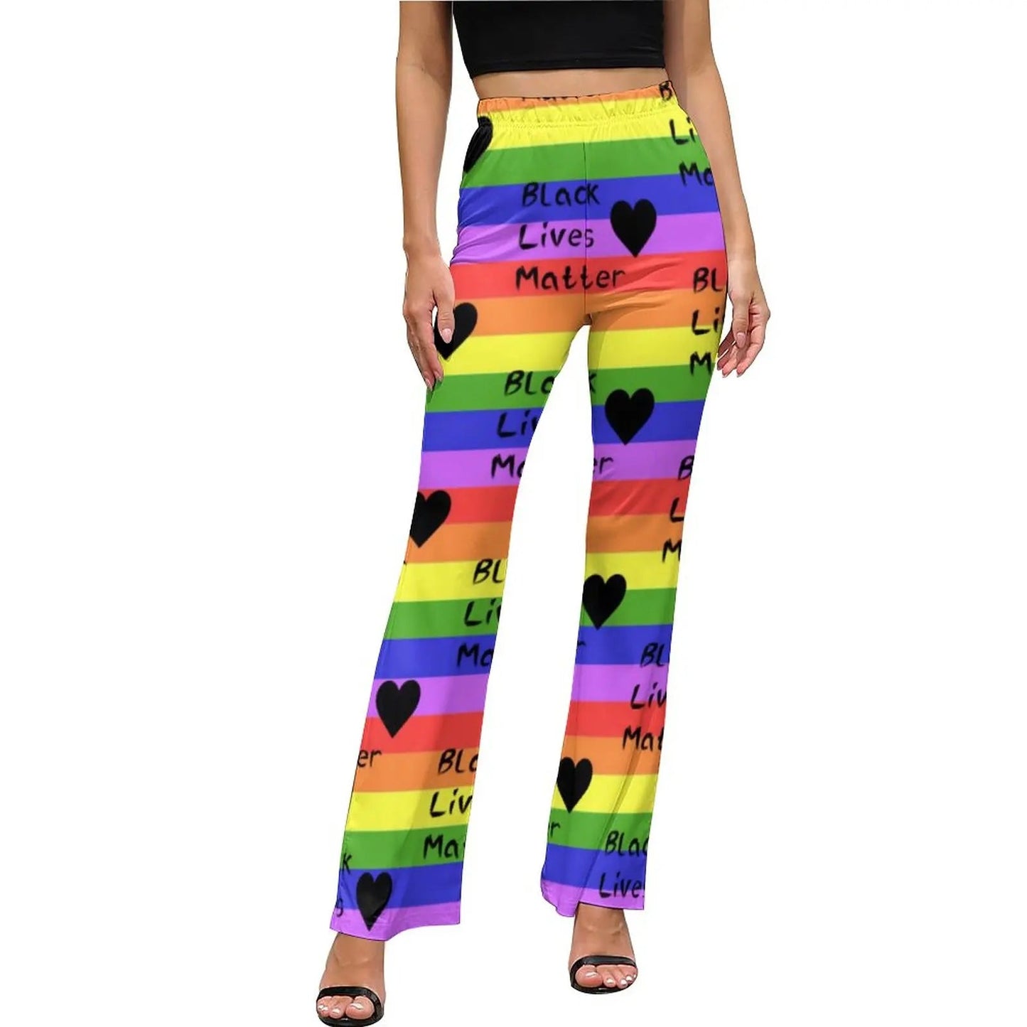 Heart Confetti Pants Elastic Waist Pink Valentines Day Streetwear Flare Pants Summer Casual Pattern Oversize Trousers SS69 34.69 style-11 / XL / CHINA