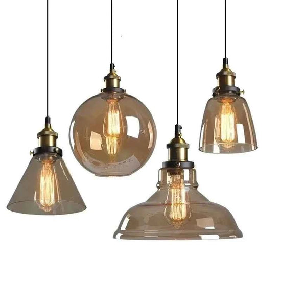 The Nordic Loft Modern Bedroom Pendant Lamp with Clear Gray Amber Vintage Pendant Lights Dining Glass Hanging Light Fixtures