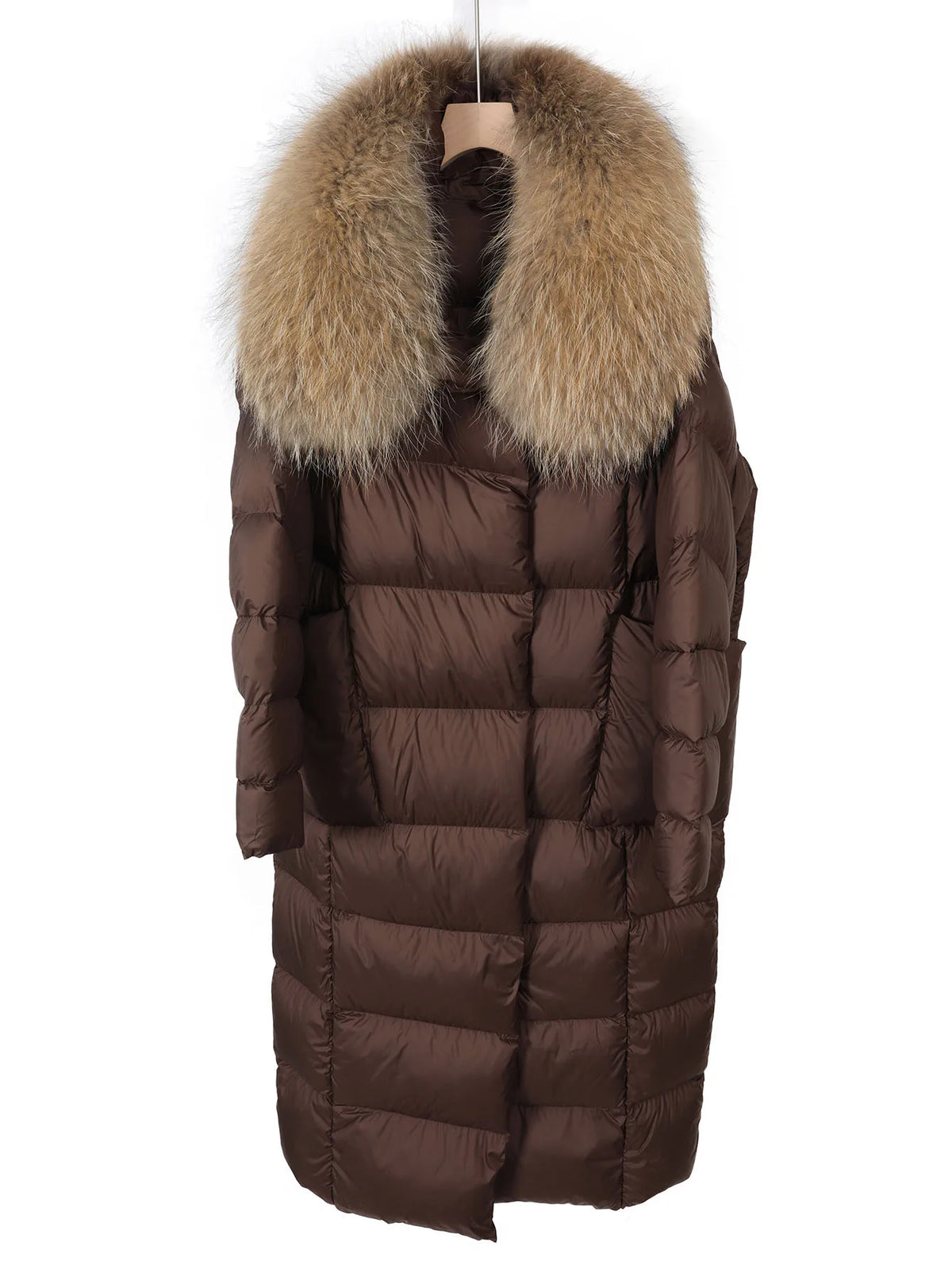 Maomaokong Super Thick 400g Filling White Duck Down Female Winter Women's Over-the-Knee Puffer Coat Luxury Down Jacket Warm