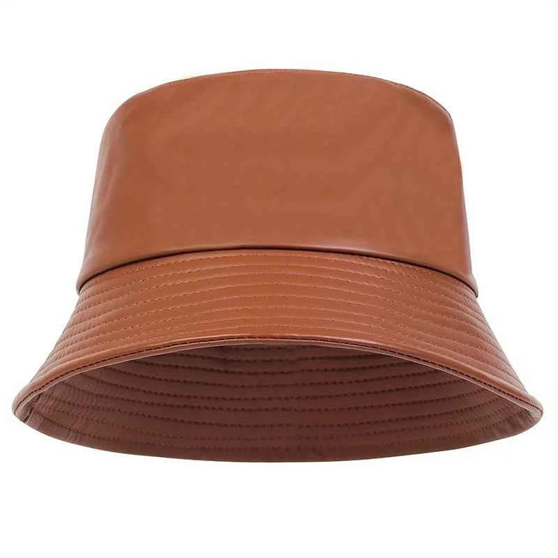 winter Fashion bucket hat Artificial leather windproof warm bucket hats men women wild tide cap Panama fisherman caps gorras