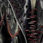 Women's Y2K Goth PU Leather Jacket Gothic Boho Emo Clothing with Spikes Punk Rock Grunge Festival Coat for Teens Spiked Clothes