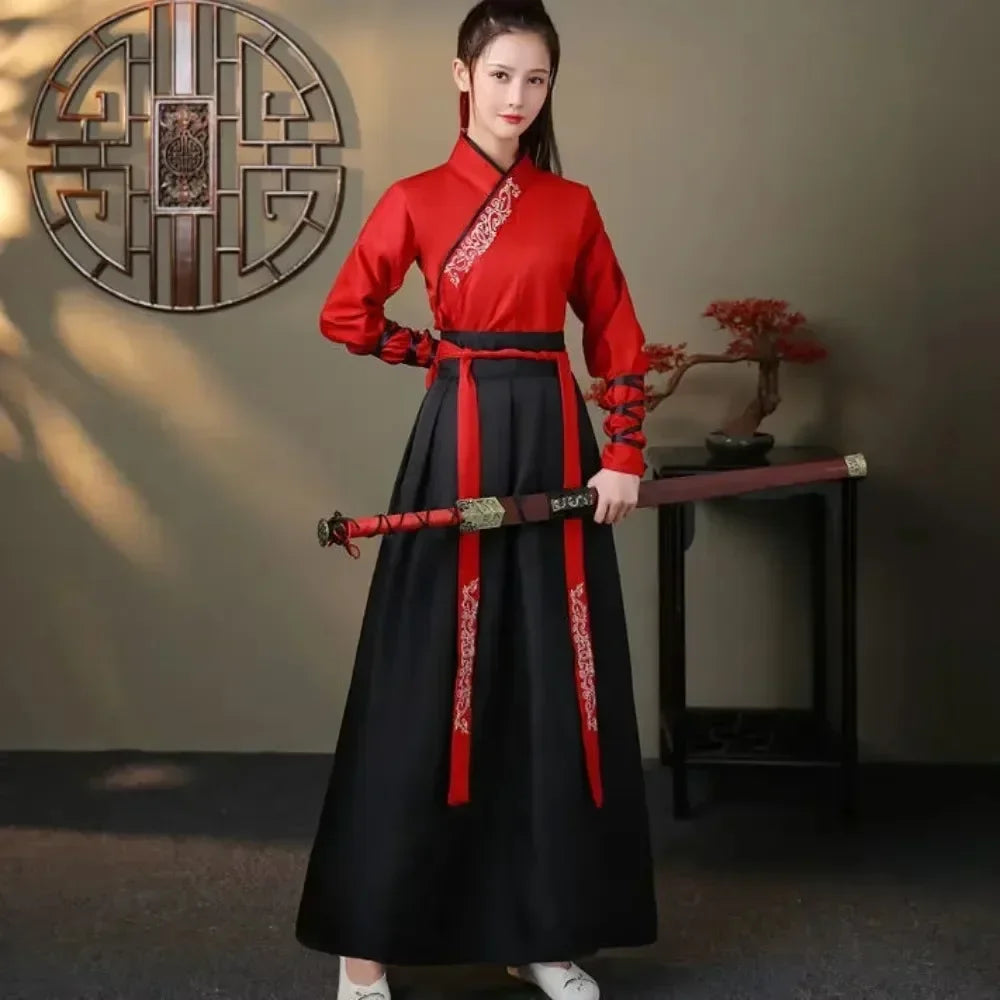 Chinese Hanfu Dress Women Clothing Vintage Ethnic Style Fashion Clothes Elegant Streetwear Casual Chinese Traditional Dress Men SS69
