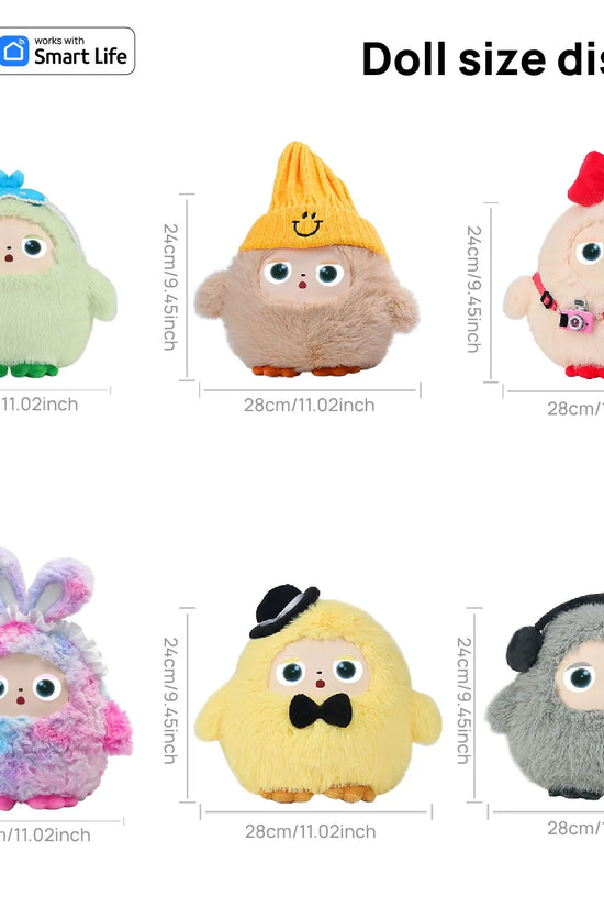 AI Plush Toy W/Smart Voice&LED Eyes,Interactive Companion for Kid/Adult‌Gift-ReadyRechargeable E-Pet open up fun life W/Tuya App