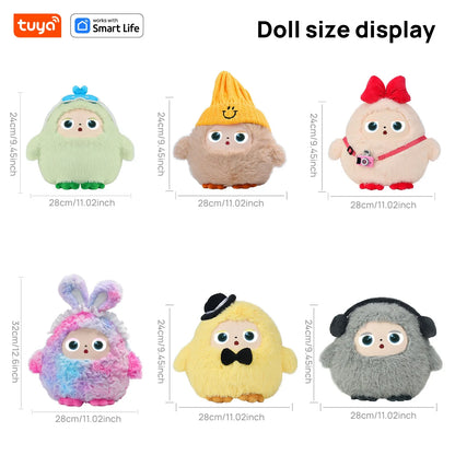 AI Plush Toy W/Smart Voice&LED Eyes,Interactive Companion for Kid/Adult‌Gift-ReadyRechargeable E-Pet open up fun life W/Tuya App