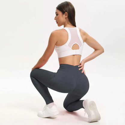 2 Pack Women's High Waisted Sexy Butt Lifting Seamless Solid Color Yoga Leggings Elastic And Breathable Fitness Sports Pants