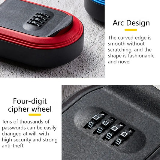 SS69 Wall Mount Key Lock Box, 4-Digit Combination Security Storage Organizer