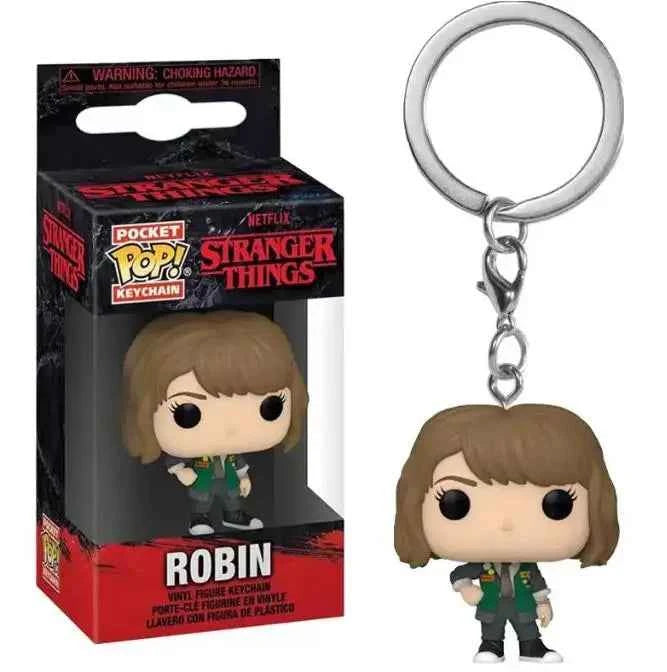 Funko Pop Pocket Pop Keychain Stranger Things Eleven Robin Barb Steve Dustin Key Ring Chain Model Toy Adults Children Gift Toys