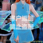 Anime Club Cartoon Princess Bloom Cosplay Shiny Skirt Adult Women Girls Style Clothes Halloween Party Dress-up Blue Suit