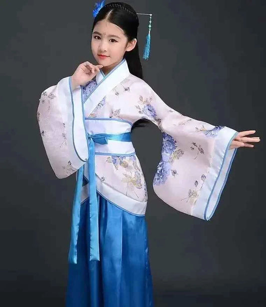 Costume Girls Children Kimono Traditional Vintage Ethnic Fan Students Chorus Dance Costume Japanese Yukata Kimono Style