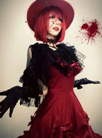 Women's Lace Mesh Short Shawl Poncho - Open Front Ruffled Collar