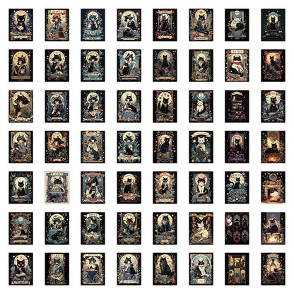 10/30/60PCS Dark Cat and Girls Japanese Anime Card Sticker DIY Phone Laptop Luggage Skateboard Graffiti Decals Fun for Kid Toy SS69