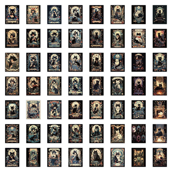 10/30/60PCS Dark Cat and Girls Japanese Anime Card Sticker DIY Phone Laptop Luggage Skateboard Graffiti Decals Fun for Kid Toy SS69