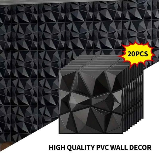 20PCS 3D Wall Panels 30x30cm Indoor Wall Decoration for Living Room Bedroom Hotel Office  Mural Tile-Panel-Mold 3D Wall Sticker