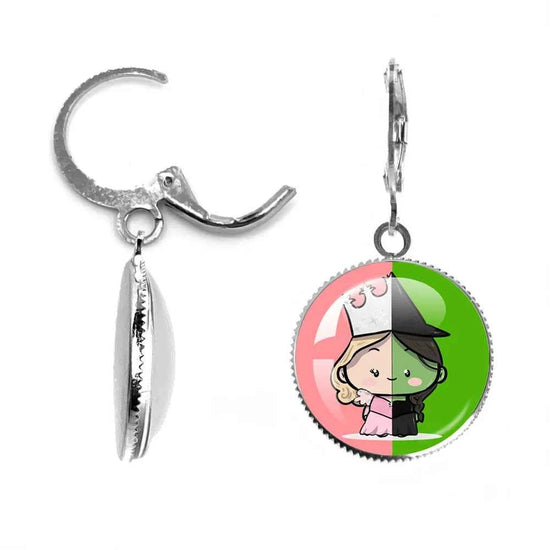 The Movie Wicked Elphaba&Linda Cosplay 20MM Glass Cabochon Earrings Jewelry Accessories Earring Jewelry Gift for Couple