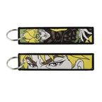 Sword Wind Legend Anime JOJO Wonderful Adventure Weaving Mark Keychain Sword Wind Legend Decorative Chain Fabric Key Pendant