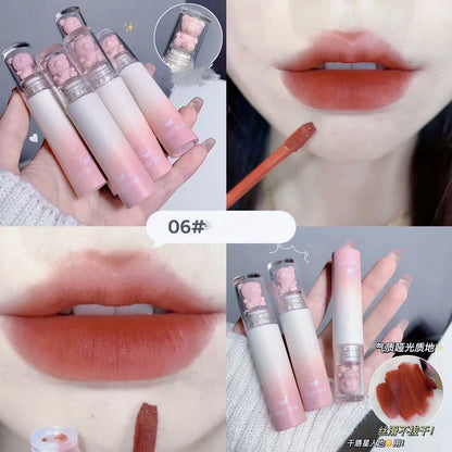 Cute Lip Glaze Girl Chestnut Pink Lip Mud Korean Makeup Girl Lip Gloss Makeup Cosmetics Velvet Waterpoor Lipstick - SS69