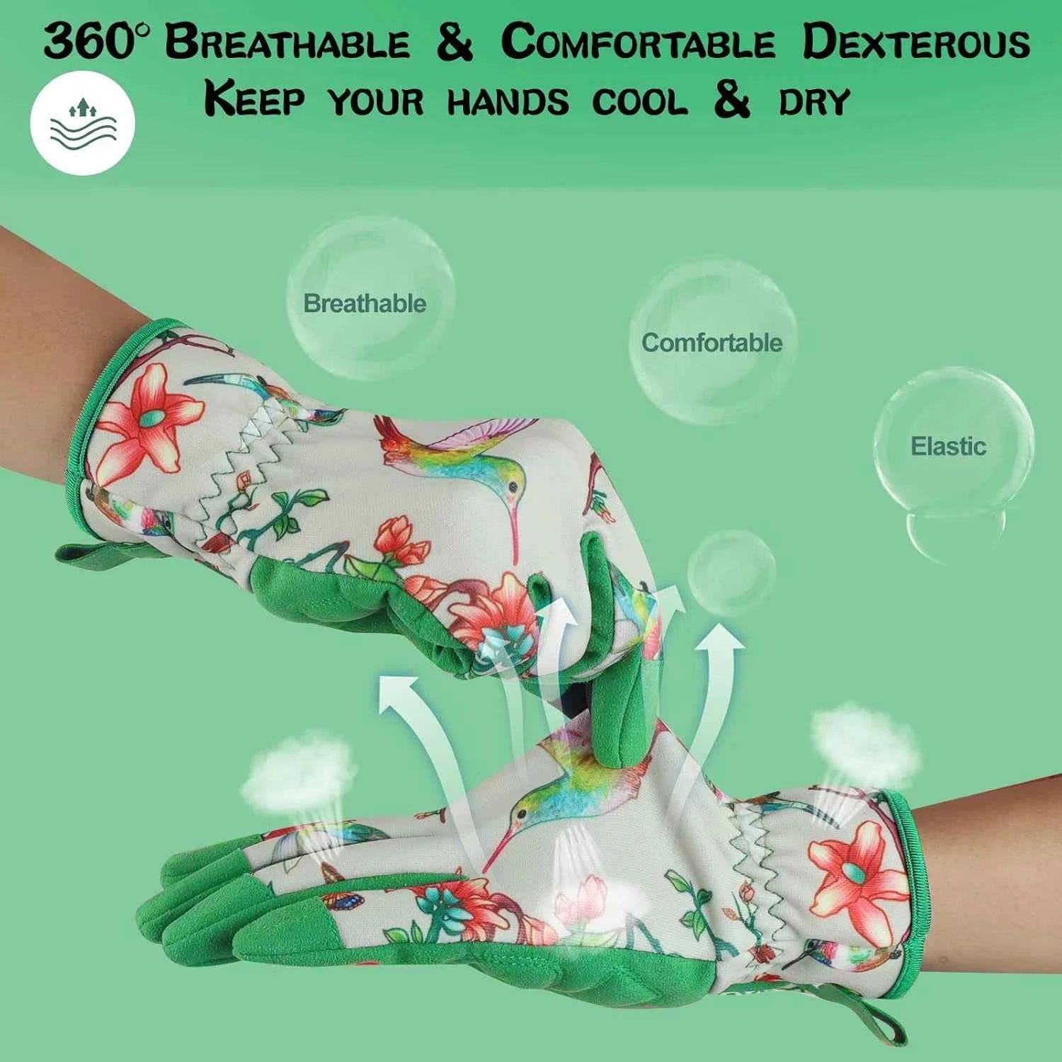 Gardening Gloves for Women Breathable leather Garden Gloves with Grip Thorn-Proof Puncture-Resistant Work Gloves