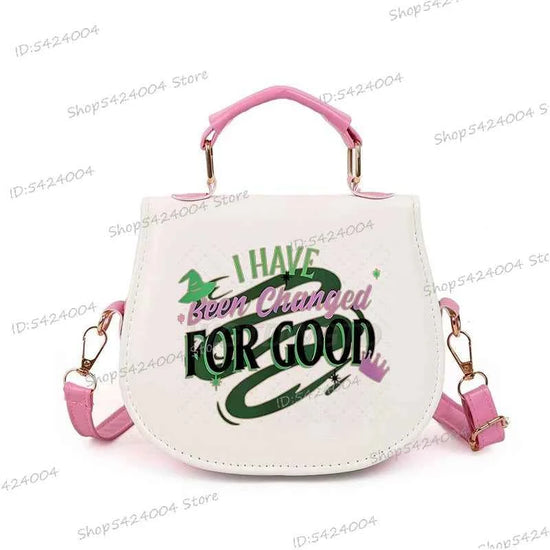 Classic Wicked Change for Good Women Crossbody Bag Fashionable Cartoon Witch's Wand Zipper Shoulder Bag Girl Funny Handbag Gift