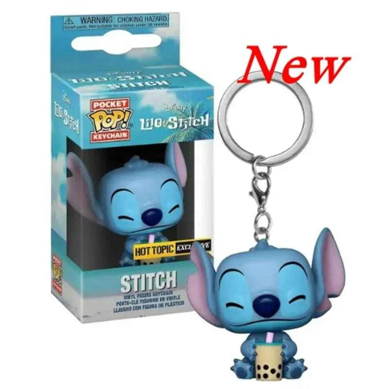 New 22 Styles Funko Pocket pop Keychains Mickey Mouse Minnie Donald Duck Stitch Angel Elvis TIKI Lilo Scrump Vinyl Figure Toys