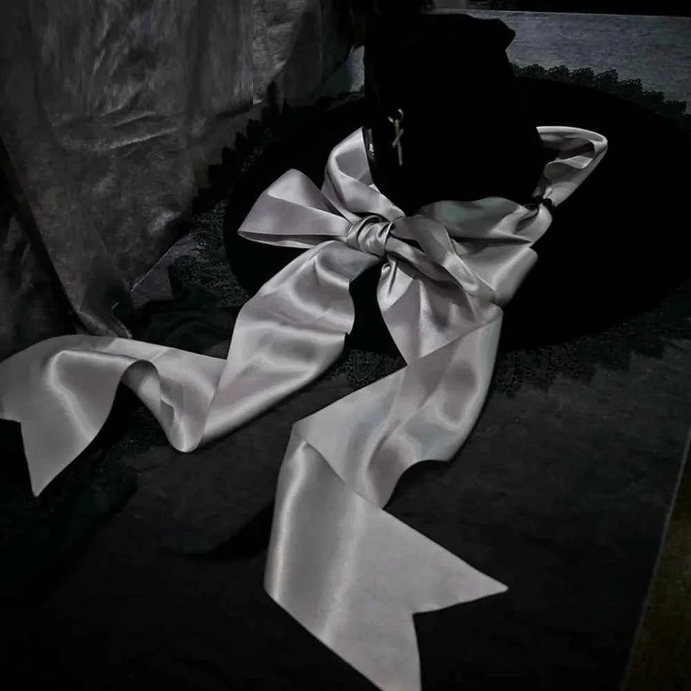 Handmade Lace Witch Pointed Hats Bandage Bow Wizard Hat Adult Gothic Lolita Cosplay Costume Halloween Party Bucket Hat