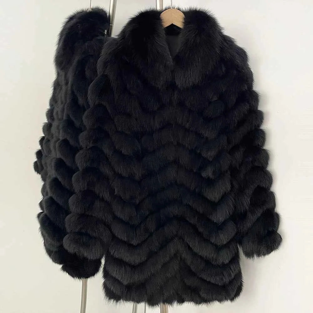 OFTBUY Natural Fox Fur Jacket Luxury Style Streetwear Lady New Winter Clothing Women Fashion Warm Thick Real Fur Coat Female