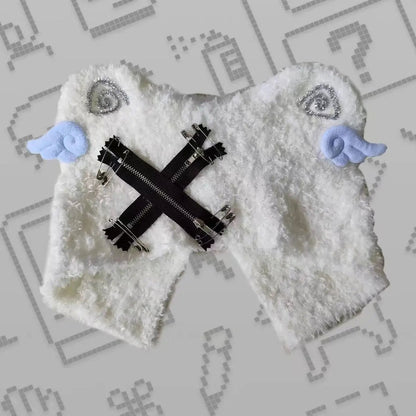 Autumn Winter Grunge Casual Warm Angel's Wings Hats Y2k Aesthetic Knitted Bears Ears Hat Kawaii Lolita Harajuku Caps Fashion SS69
