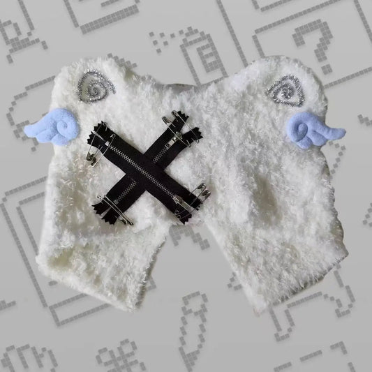 Autumn Winter Grunge Casual Warm Angel's Wings Hats Y2k Aesthetic Knitted Bears Ears Hat Kawaii Lolita Harajuku Caps Fashion SS69