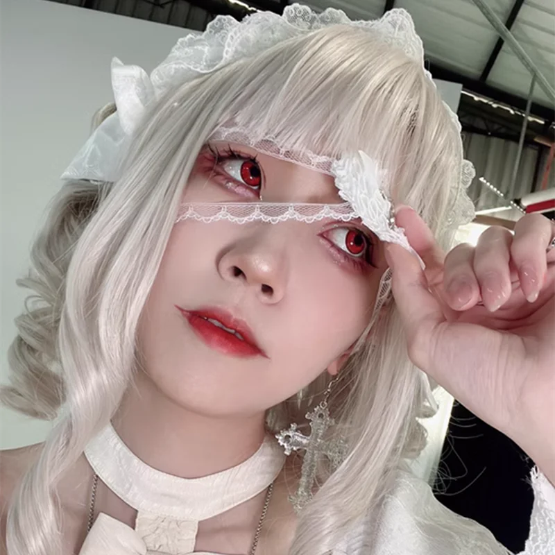 Halloween Punk Gothic Cross Eye Mask Cosplay Lolita Eye Patch Lace Heart Bow Eyewear Accessories Carnival Props SS69