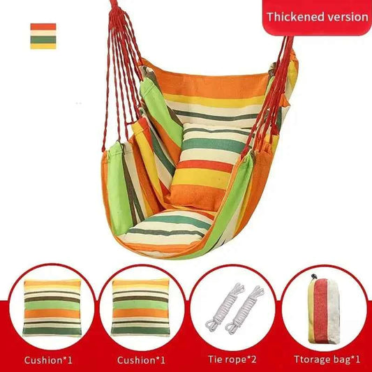 Hanging chairs, hammocks, swings, rocking chairs, and cross legged artistic chairs for lazy people in student dormitories