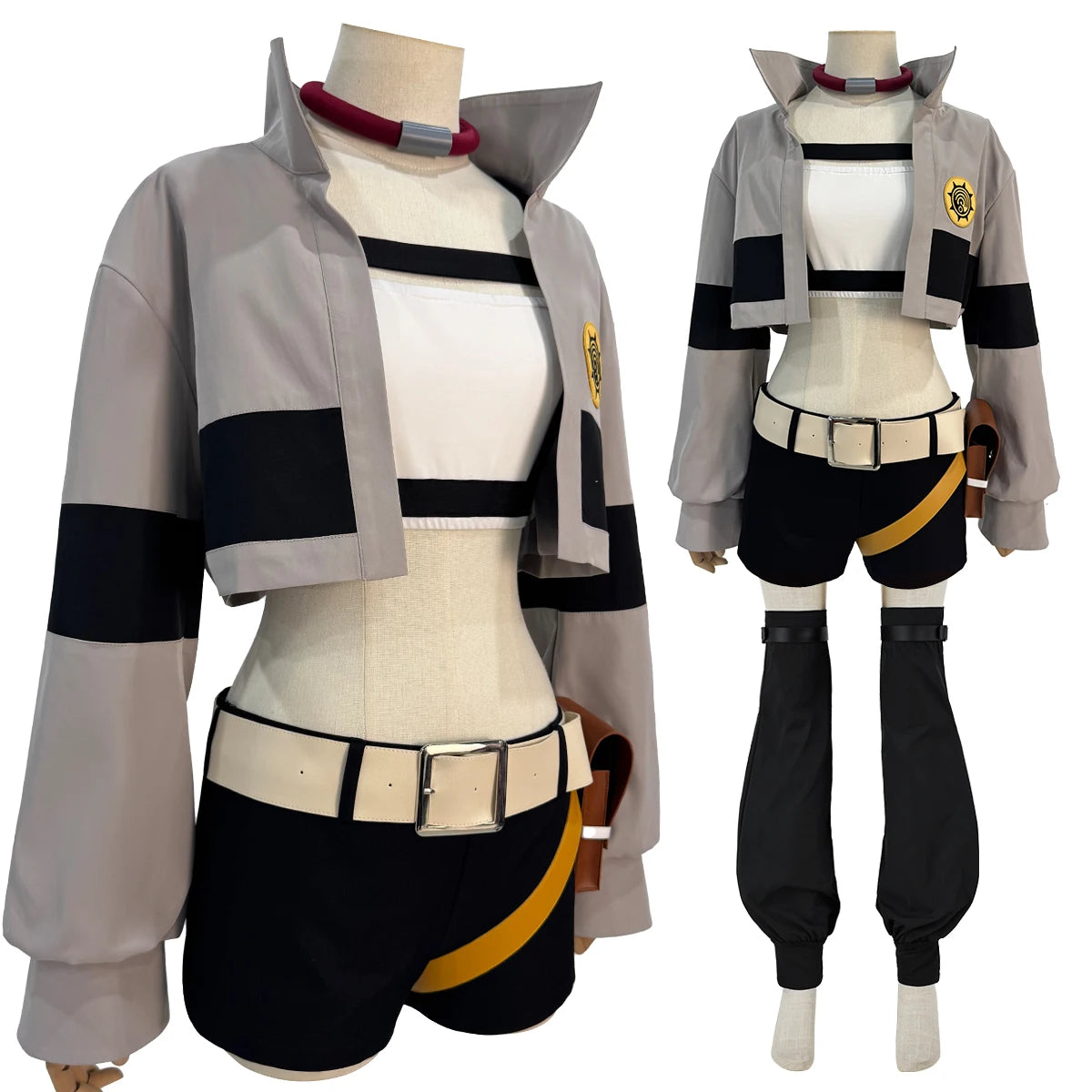 HOLOUN Riyo Anime Cosplay Costume Set - Embroidered Vest, Jacket & Shorts